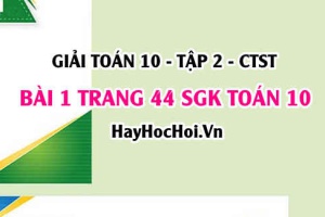 Giải bài 1 trang 44 Toán 10 tập 2 SGK Chân trời sáng tạo